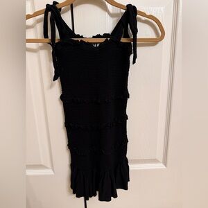 Katie J NYC Smocked Black Tiered Dress